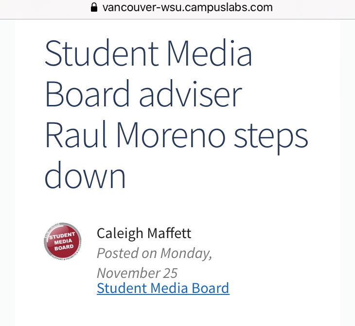 WSU Vancouver Student Media on month four without adviser