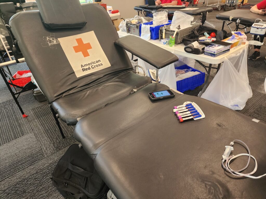 A station at the WSUV blood drive. (Alex Cook/The VanCougar)