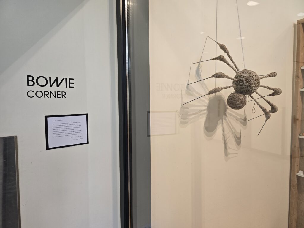 The biggest of the woven spiders hangs just inside of the Bowie Corner. (Photo courtesy of Jaret Benson)
