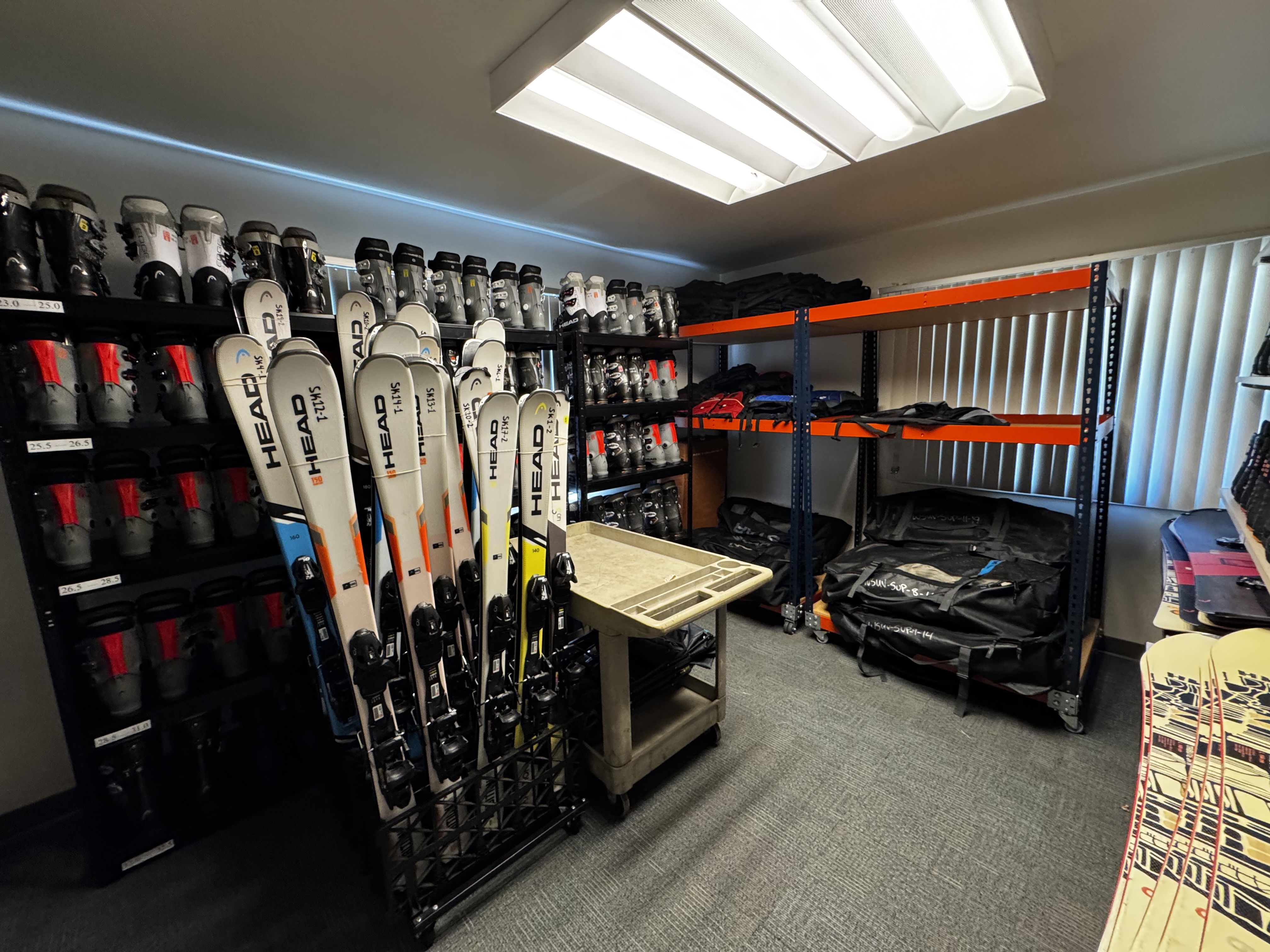 Supplies for skiing and snowboarding in the WSU Vancouver Rec Office. (D Turk/The VanCougar)