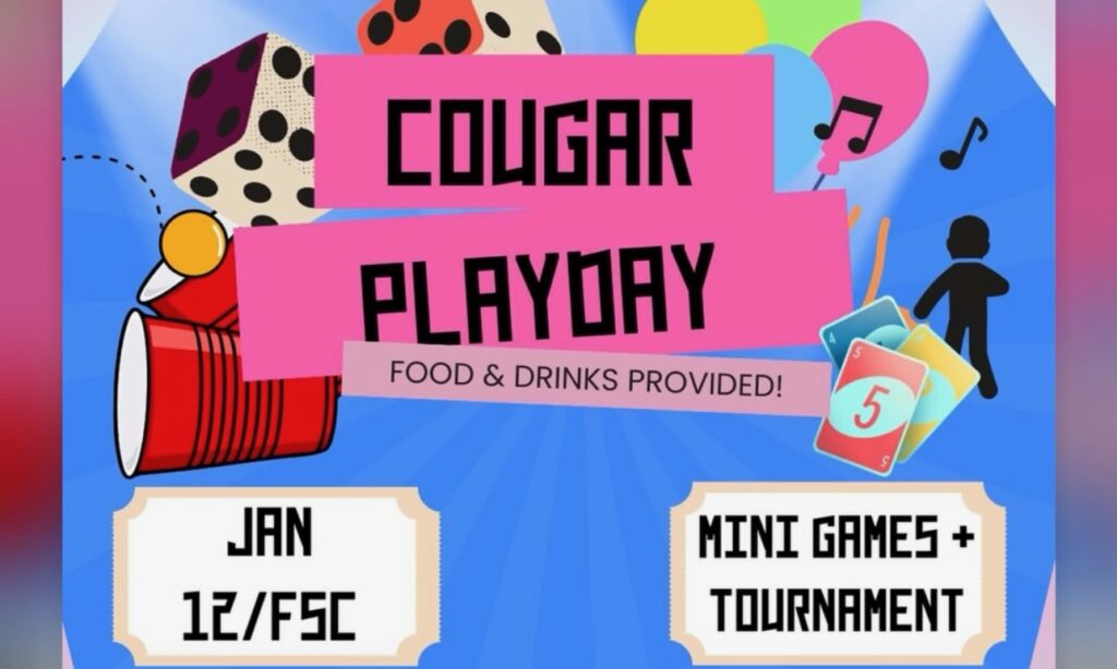Image contains a flyer which was used to promote the Cougar Playday event.