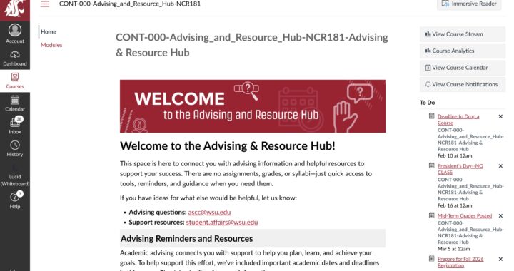 WSUV Advising is Making Changes, and is Now on Canvas