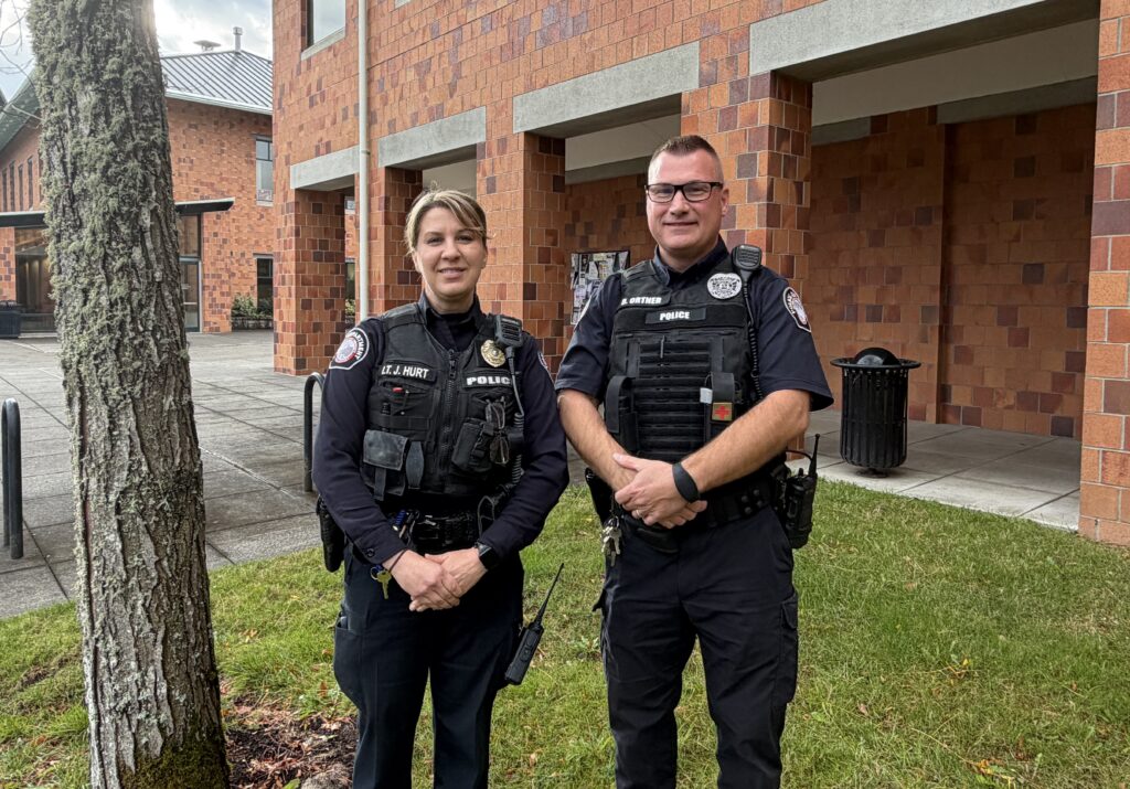 WSUV's Public Safety Department Officers. Lieutenant Jeanette Hurt (left) and Officer David Ortner (right) (Ashlynn Fredendall / VanCougar)