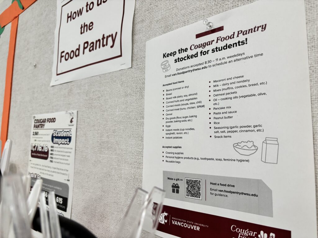Photo of Flyer at Cougar Food Pantry (Deo Herbelin / VanCougar)